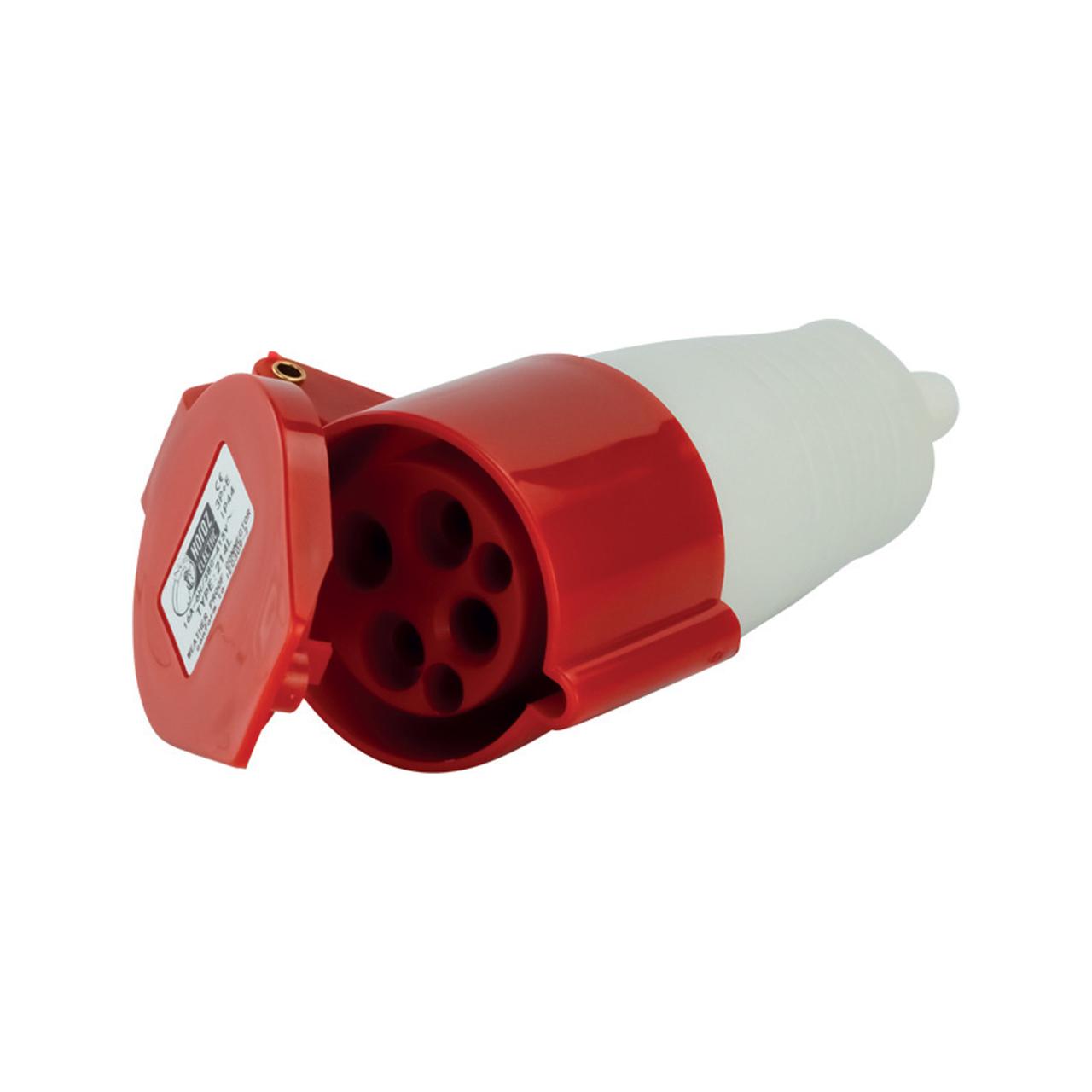 Розетка трифазна промислова переносна із заземленням 3Р+Е (220V-415V, 16A, ABS пластик) HOROZ ELECTRIC