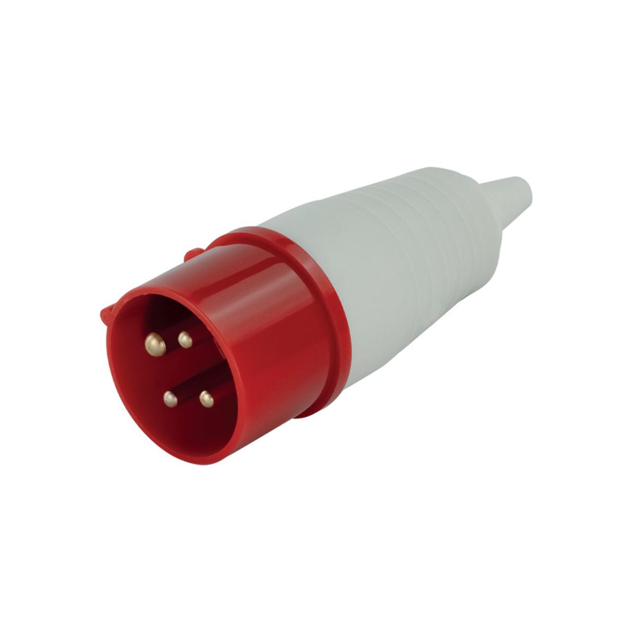 Вилка трифазна промислова пряма із заземленням 3Р+Е (220V-415V, 16A, ABS пластик) HOROZ ELECTRIC, фото 1