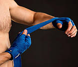 Бинти для боксу PowerPlay 3047 Сині Lycra (спандекс) (4м), фото 11