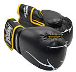 Боксерські рукавиці PowerPlay 3018 Jaguar Чорно-Жовті 12 унцій, фото 9
