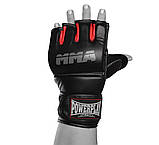 Рукавиці для MMA PowerPlay 3053 Чорно-Червоні L/XL, фото 6
