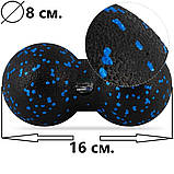 Масажний м'яч подвійний PowerPlay PP-4352 Epp foam peanut ball (d8*16cm.) Чорно/Синій, фото 11