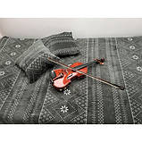 Новорічний плед 160х200 см + 2 наволочки сірий Ruhhy 22598 Польща, фото 2