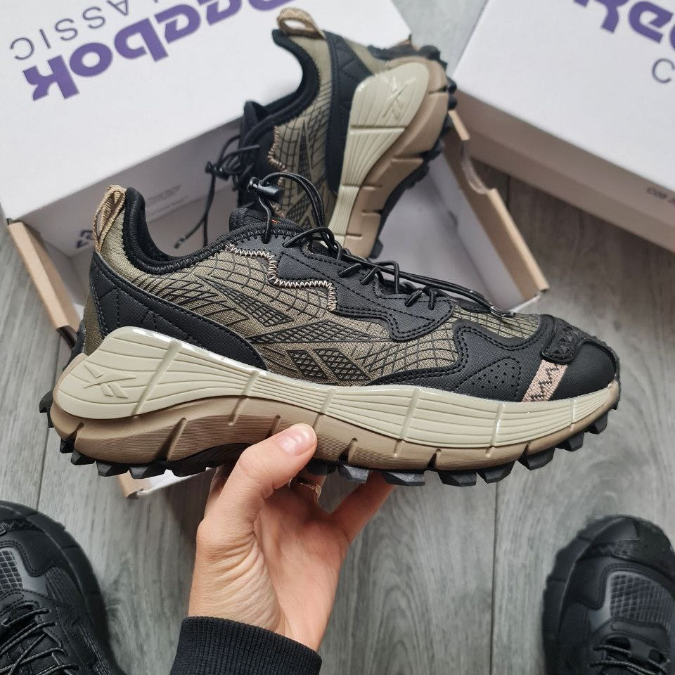 Зимові Чоловічі Кросівки Reebok Zig Kinetica 2.5 Edge Gore-Tex / Рибок Зіг Кенетика 2.5 Едж Гор Текс Хакі