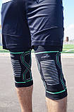 Наколінники PowerPlay 4099 Knee Support Чорно/Зелені S/M (пара), фото 3