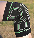 Наколінники PowerPlay 4099 Knee Support Чорно/Зелені S/M (пара), фото 6