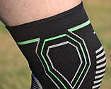 Наколінники PowerPlay 4099 Knee Support Чорно/Зелені S/M (пара), фото 7