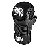 Рукавиці для ММА Phantom RIOT Pro Black L/XL (капа в подарунок), фото 3