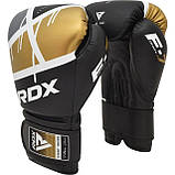 Боксерські рукавиці RDX F7 Ego Black Golden 14 унцій (капа в комплекті), фото 3