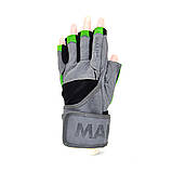 Рукавички для фітнесу MadMax MFG-860 Wild Grey/Green M, фото 3