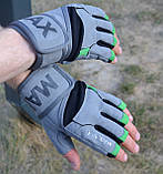 Рукавички для фітнесу MadMax MFG-860 Wild Grey/Green M, фото 8