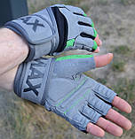 Рукавички для фітнесу MadMax MFG-860 Wild Grey/Green M, фото 9