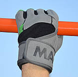 Рукавички для фітнесу MadMax MFG-860 Wild Grey/Green M, фото 11
