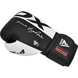 Боксерські рукавиці RDX F4 Boxing Sparring Gloves Hook&Loop WHITE/BLACK 10 унцій  (капа у комплекті), фото 4