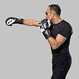 Боксерські рукавиці RDX F4 Boxing Sparring Gloves Hook&Loop WHITE/BLACK 10 унцій  (капа у комплекті), фото 6