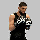 Боксерські рукавиці RDX F4 Boxing Sparring Gloves Hook&Loop WHITE/BLACK 10 унцій  (капа у комплекті), фото 7