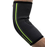 Компресійний налокітник MadMax MFA-283 3D Compressive elbow support Dark grey/Neon green (1шт.) M, фото 7