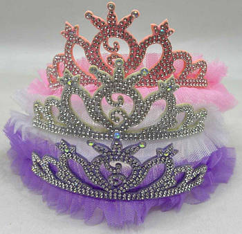 Обруч на голову "Корона ажурна зі стразами" 640-6 G-Rich