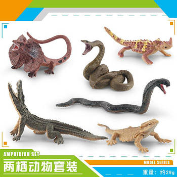Набір із 6 фігурок земноводних колекційний. i43 G-Rich