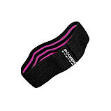 Тканева гумка для фітнесу та спорту Power System PS-4091 Booty Band LVL 1 Black/Pink (d_64 см. 18-23кг.), фото 5