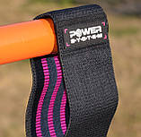 Тканева гумка для фітнесу та спорту Power System PS-4091 Booty Band LVL 1 Black/Pink (d_64 см. 18-23кг.), фото 9