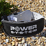 Пояс для важкої атлетики Power System PS-3250 Power Basic шкіряний Black M, фото 7