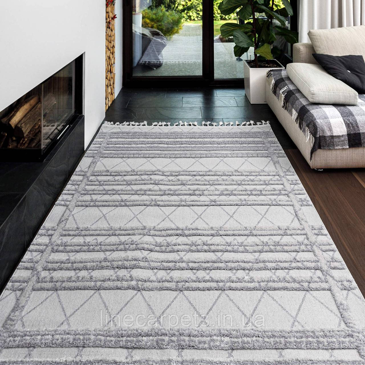 Стильний килим в скандинавському стилі BILBAO EH79C white-grey, фото 1