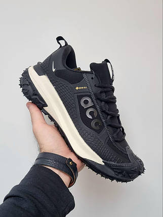 Зимові Чоловічі Кросівки Nike ACG Mountain Fly 2 GTX Low / Найк АСГ Маунтін Флай 2 ГТХ Низькі Чорні з Бежевим, фото 1