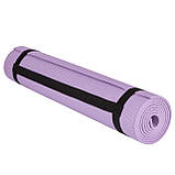 Килимок для йоги та фітнесу PowerPlay 4010 PVC Yoga Mat Лавандовий (173x61x0.6), фото 4