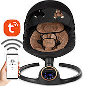 Заколисуючий центр для дитини Kidwell 2в1 REVE Black/Gold / Електрична гойдалка шезлонг для новонароджених