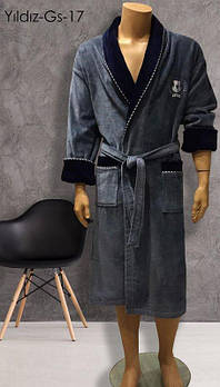 Gursan халат чоловiчий велюровий махра 3XL 4025_yildiz_gs_17_gray_3xl