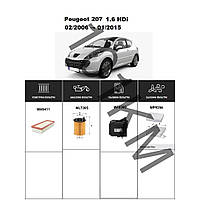 Комплект фільтрів Peugeot 207 1.6 HDi (2006-2015) WIX