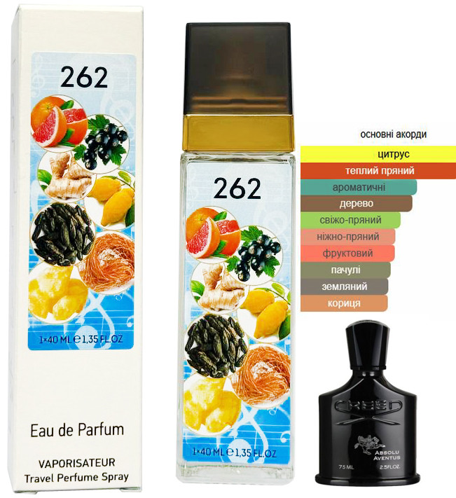 Парфум чоловічий № 262 за мотивами Creed Absolu Aventus ( Крід Авентус Абсолю ) 40 МЛ, фото 1