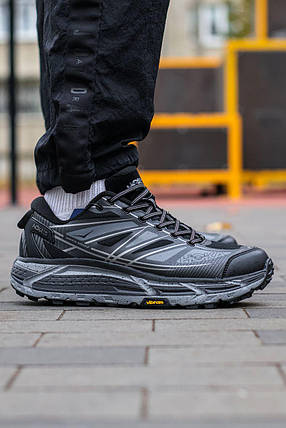 Зимові Чоловічі Кросівки Hoka Mafate Speed 2 Gore-Tex Grey Black / Хока Мафате Спід 2 Гор Текс Сірі з Чорним, фото 1