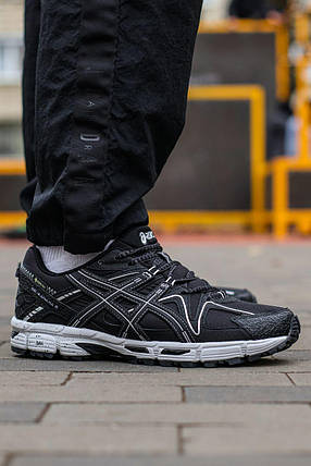 Зимові Чоловічі Кросівки Asics Gel-Kahana 8 Gore-Tex Black White / Асікс Гел-Кахана 8 Гор Текс Чорні з Білим, фото 1