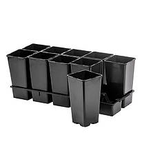 Горщик для розсади квадратний високий 1,7 л 11х11х19 см, фото 5