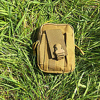 Тактическая сумка - подсумок для телефона, система MOLLE органайзер тактический из кордуры. Цвет: койот RV-11