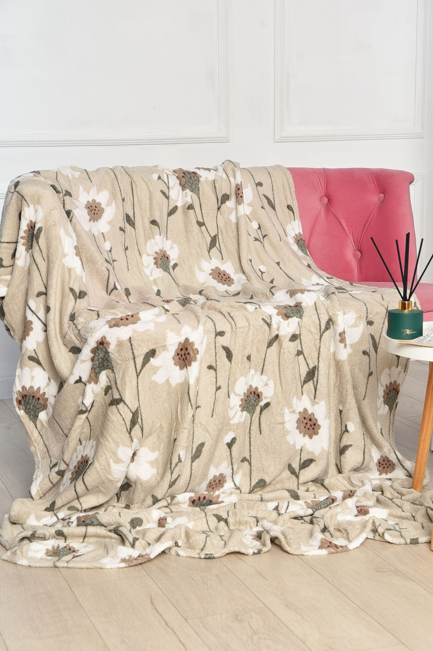 Плед сірого кольору з принтом розмір 150*200 194121P, фото 1