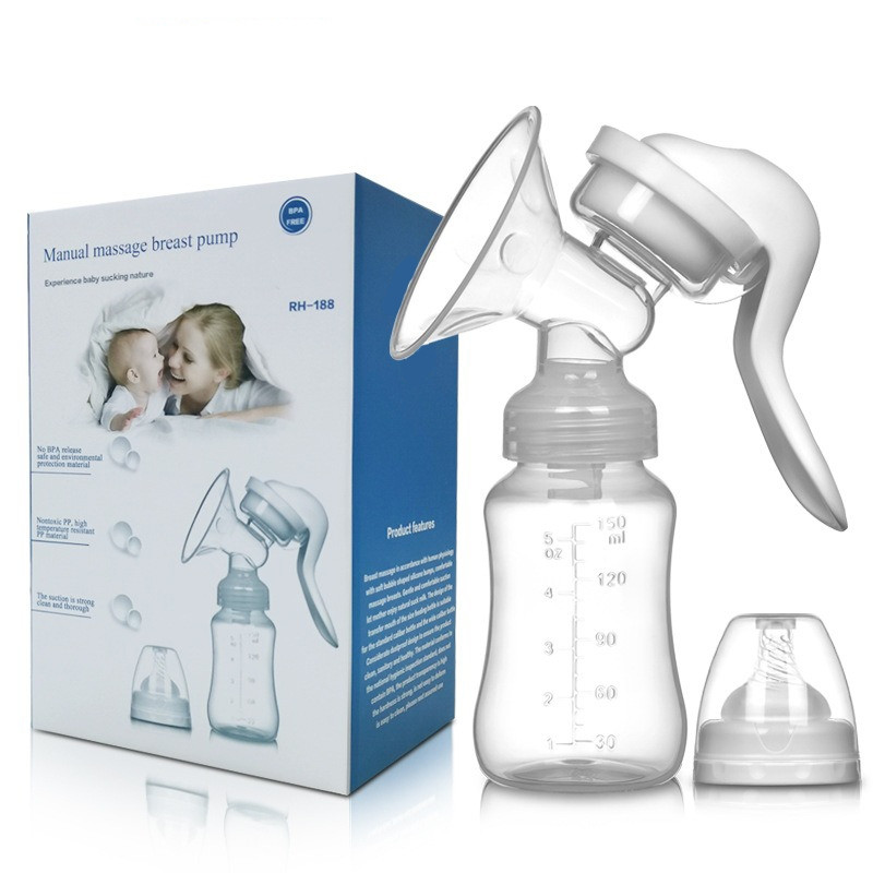 Молоковідсмоктувач ручний 150 мл із соскою для годування BPA free ZIMEITU (MP-20914)