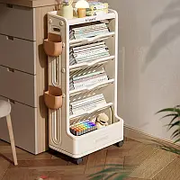 Мобільний стелаж для дитячих книг та приладдя Lumpurini Edgarda. Пересувний органайзер у дитячу