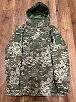 Бушлат піксель на хутрі з капюшоном