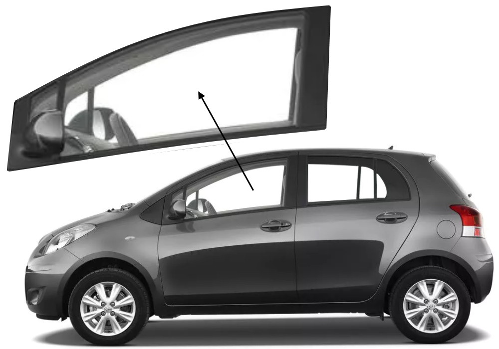 Бічне скло Toyota Yaris 2005-2010 передніх дверей ліве, фото 1
