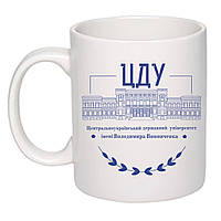 Чашка з друком, логотип "ЦДУ" (колір білий) (cusu1225)