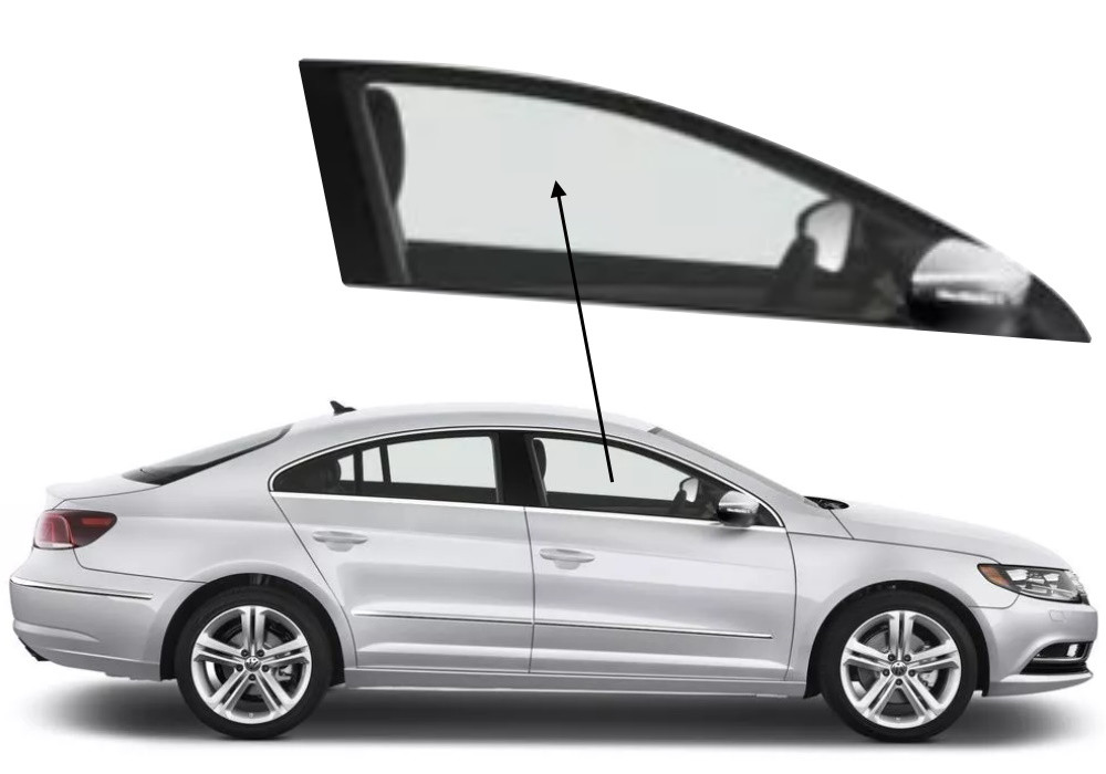 Бічне скло Volkswagen CC 2008-2017 передніх дверей праве, фото 1