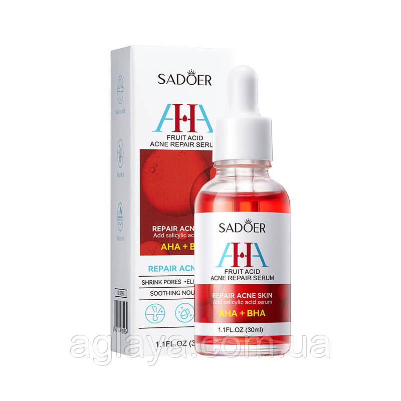 Сироватка з фруктовими кислотами для проблемної шкіри SADOER AHA+BHA, 30 мл, фото 1