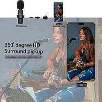 Петличний мікрофон K8 Type-C для смартфона чи планшета. Бездротовий мікрофон для блогерів, фото 7