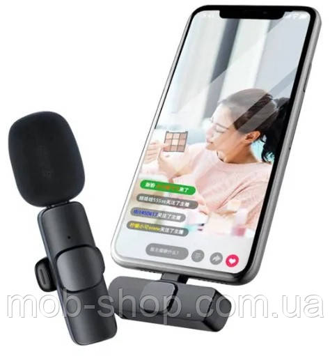 Петличний мікрофон K8 Type-C для смартфона чи планшета. Бездротовий мікрофон для блогерів