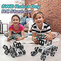 Восьмиколісний трюковий собака-робот robot dog на роликових колесах з пультом управління, фото 7