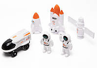 Ігровий трек 888-77 Космічна станція 128 деталей з 1 машинкою та 2 космонавтами, фото 2