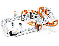 Ігровий трек 888-77 Космічна станція 128 деталей з 1 машинкою та 2 космонавтами, фото 3